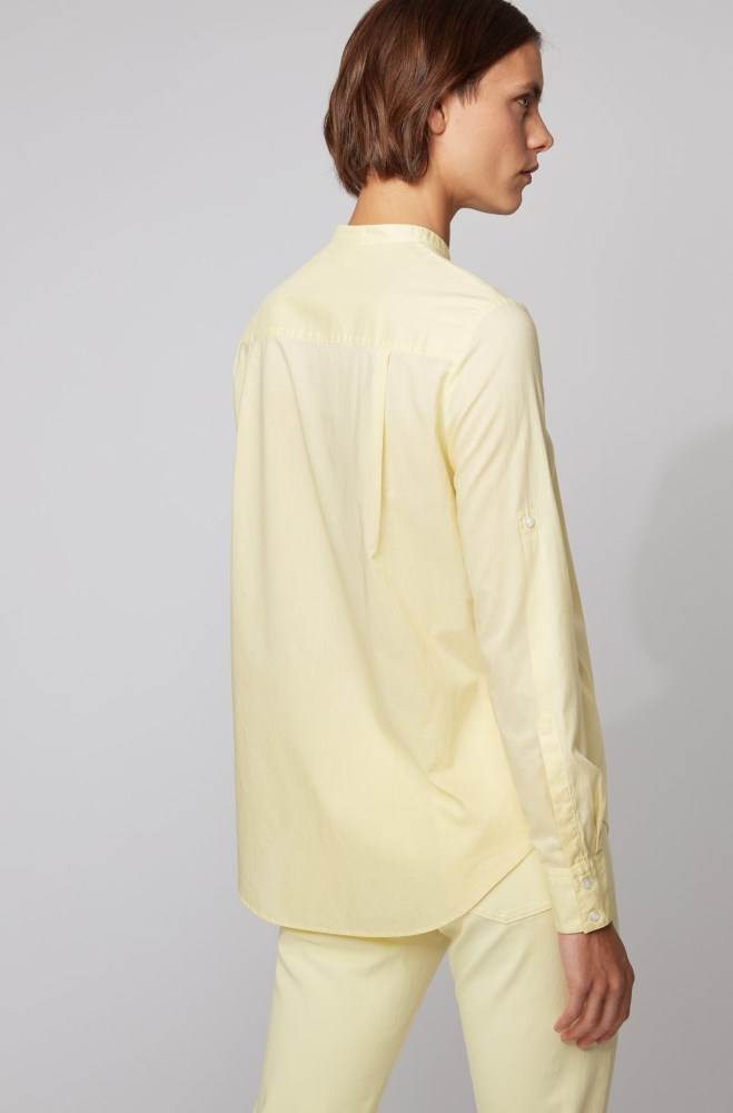 Hugo Boss Relaxed-fit blouse Lyse Gul | QRfiWRiY