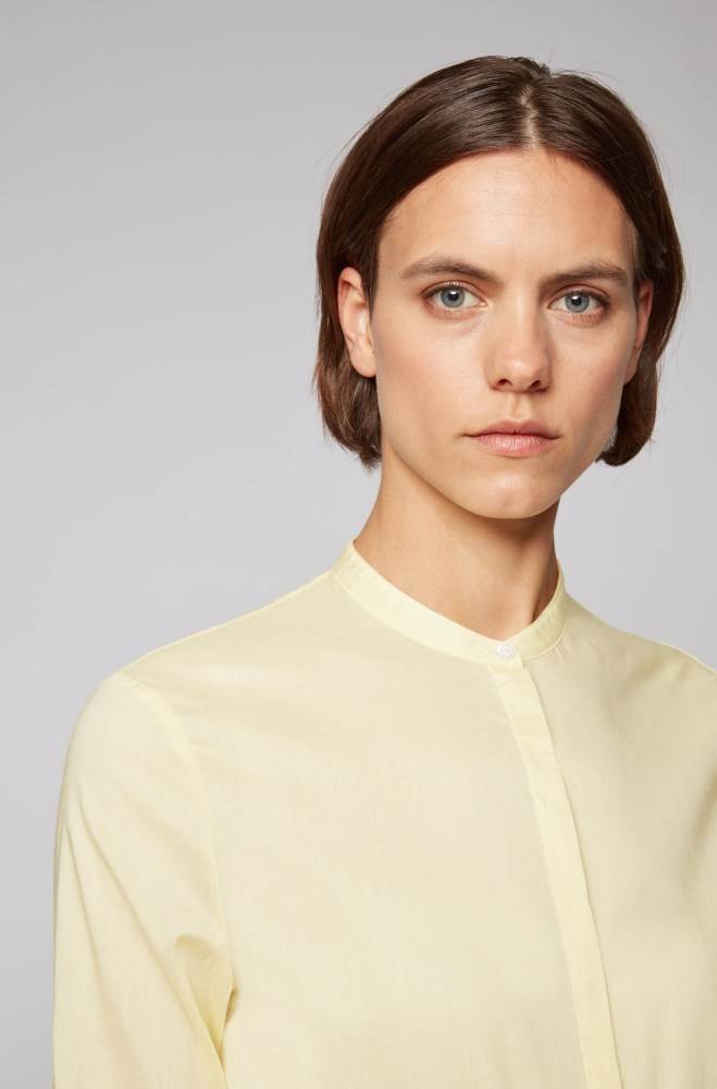 Hugo Boss Relaxed-fit blouse Lyse Gul | QRfiWRiY