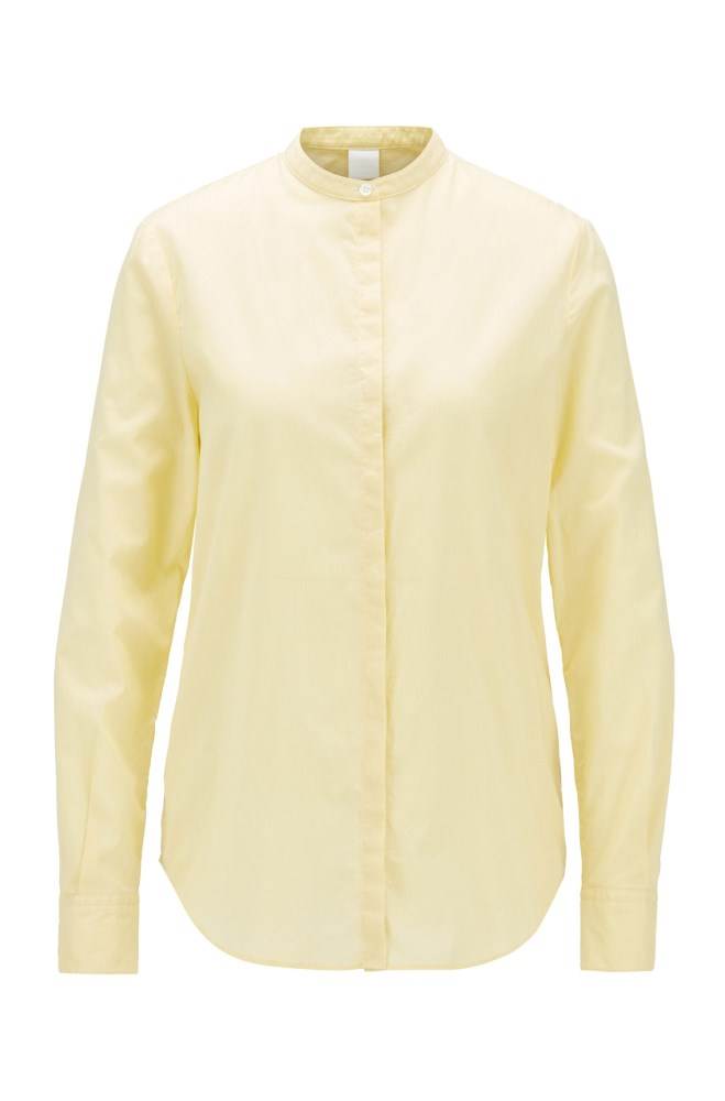 Hugo Boss Relaxed-fit blouse Lyse Gul | QRfiWRiY