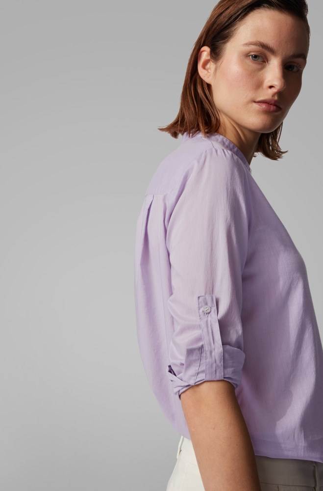 Hugo Boss Relaxed-fit blouse Lyse Lilla | fMFjYGxK