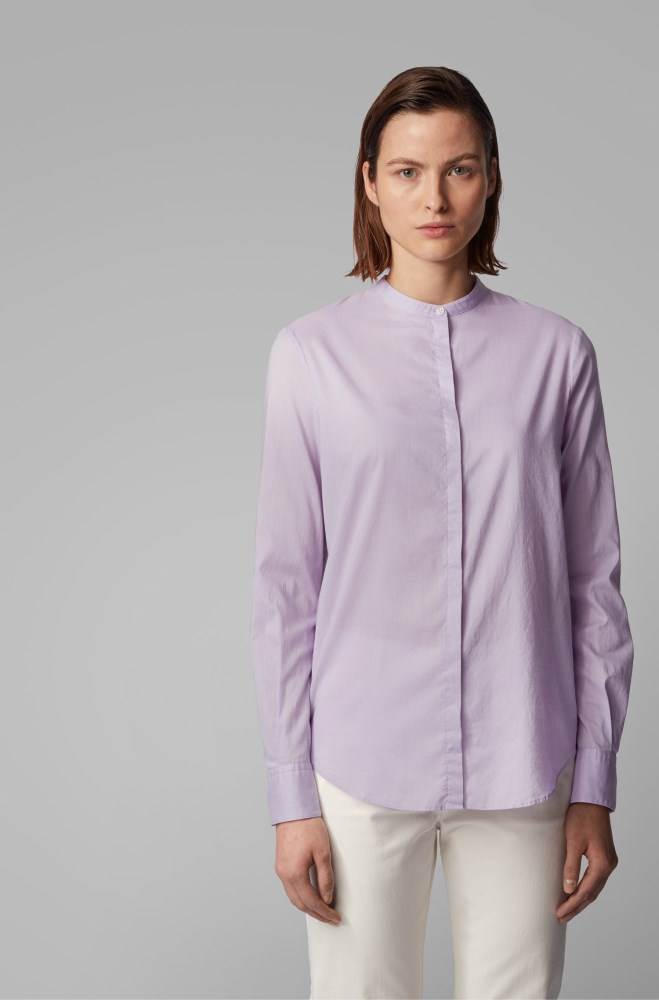 Hugo Boss Relaxed-fit blouse Lyse Lilla | fMFjYGxK