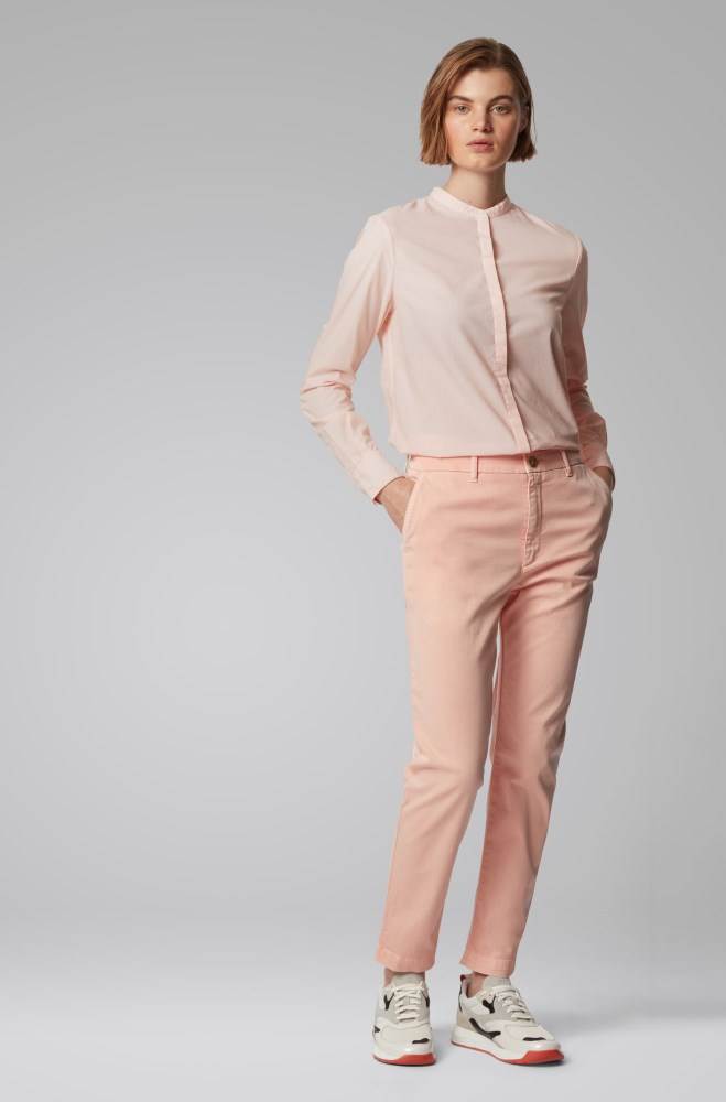 Hugo Boss Relaxed-fit blouse Lyse Oransje | M3pOYOrE