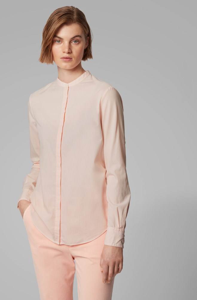 Hugo Boss Relaxed-fit blouse Lyse Oransje | M3pOYOrE