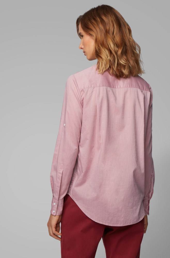 Hugo Boss Relaxed-fit blouse Lyse Rosa | Uuqmy8Dc