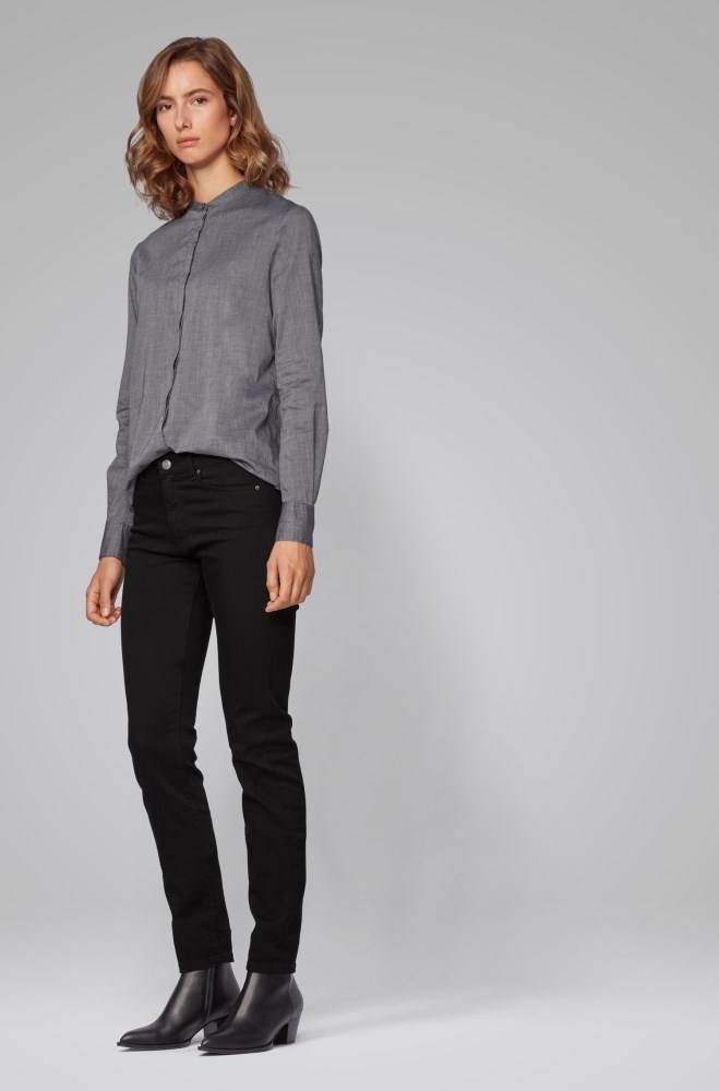 Hugo Boss Relaxed-fit blouse Mørke Grå | 6y95Ri9n