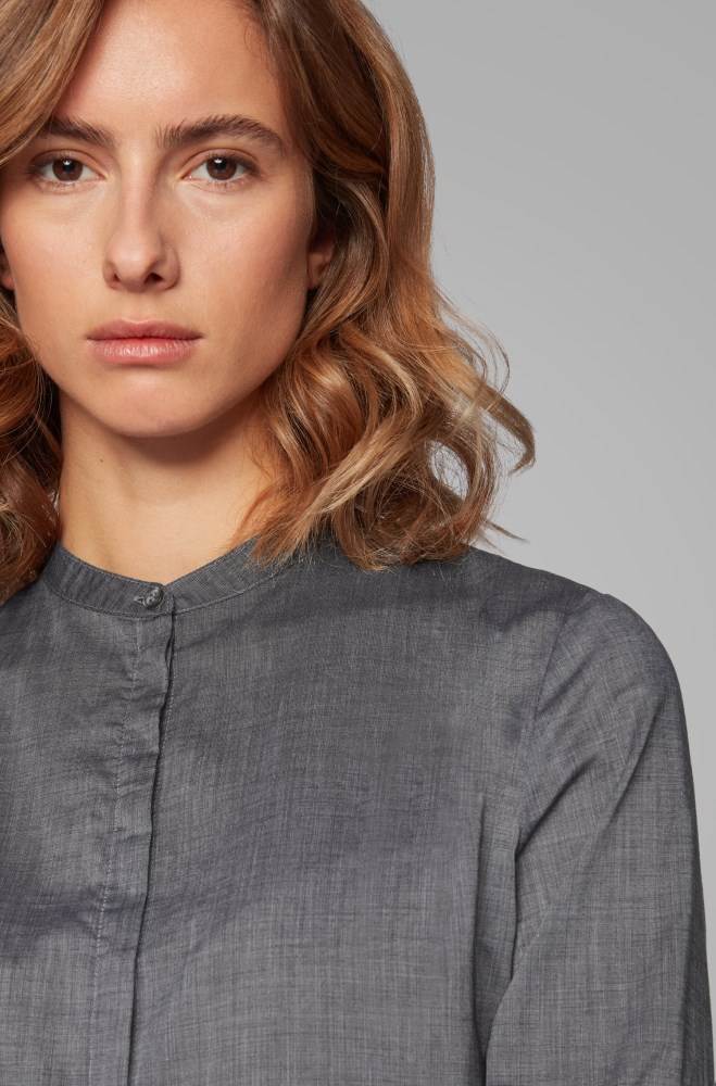 Hugo Boss Relaxed-fit blouse Mørke Grå | 6y95Ri9n