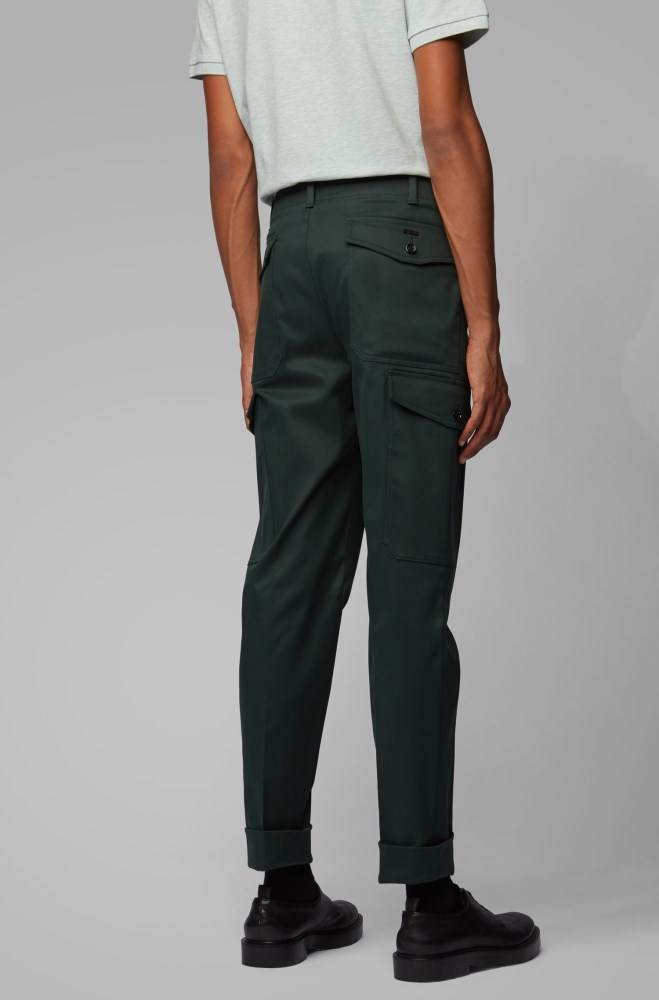 Hugo Boss Relaxed-fit cargo trousers Mørke Grønn | Vl2uq4r8