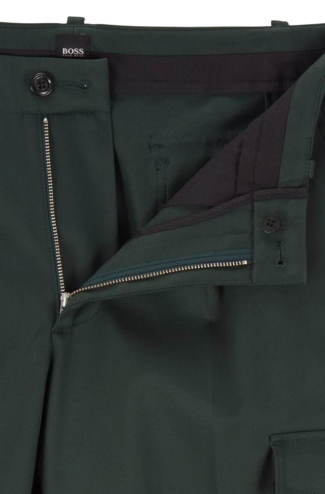 Hugo Boss Relaxed-fit cargo trousers Mørke Grønn | Vl2uq4r8