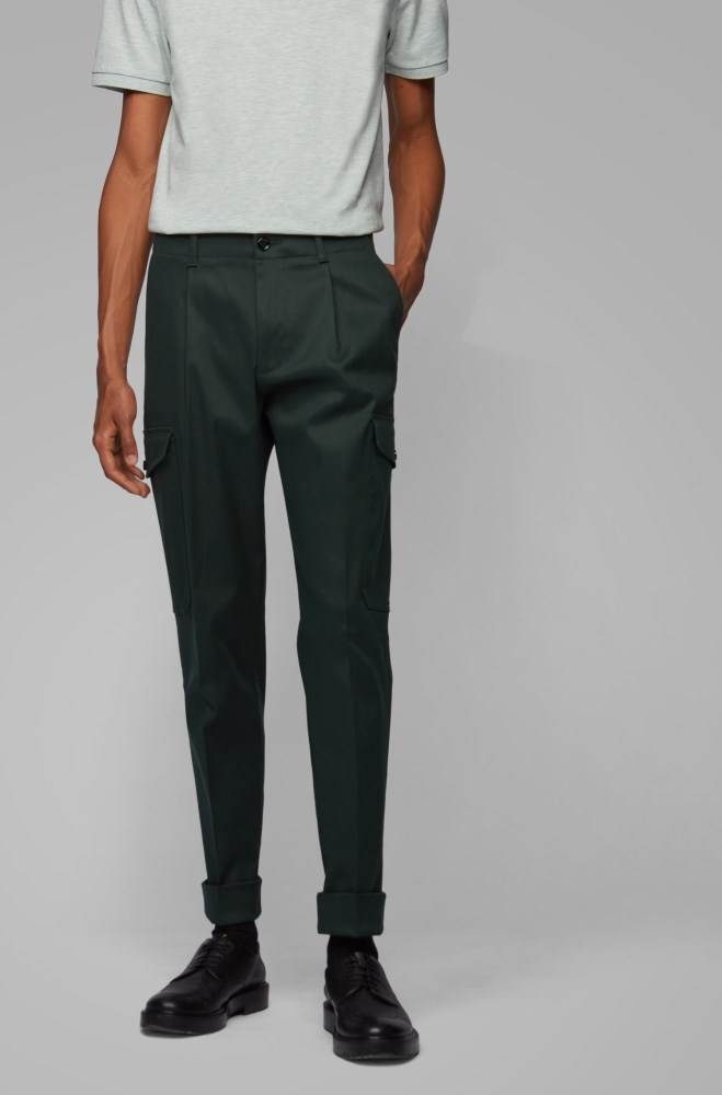 Hugo Boss Relaxed-fit cargo trousers Mørke Grønn | Vl2uq4r8