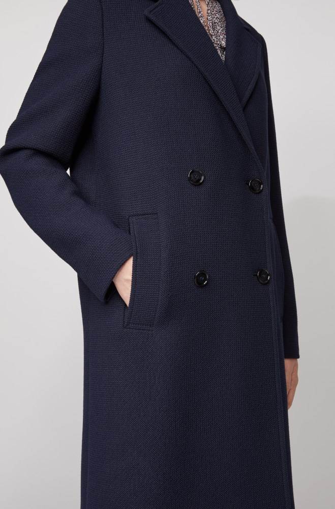 Hugo Boss Relaxed-fit coat Lyse Blå | R3ImWviN