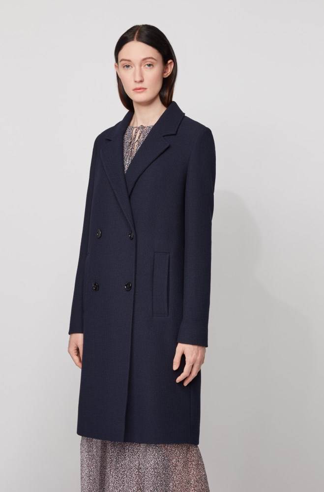 Hugo Boss Relaxed-fit coat Lyse Blå | R3ImWviN