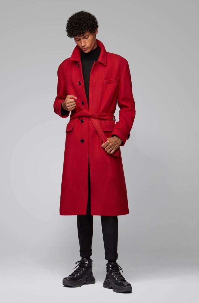 Hugo Boss Relaxed-fit coat Rød | SO1Q2QrZ