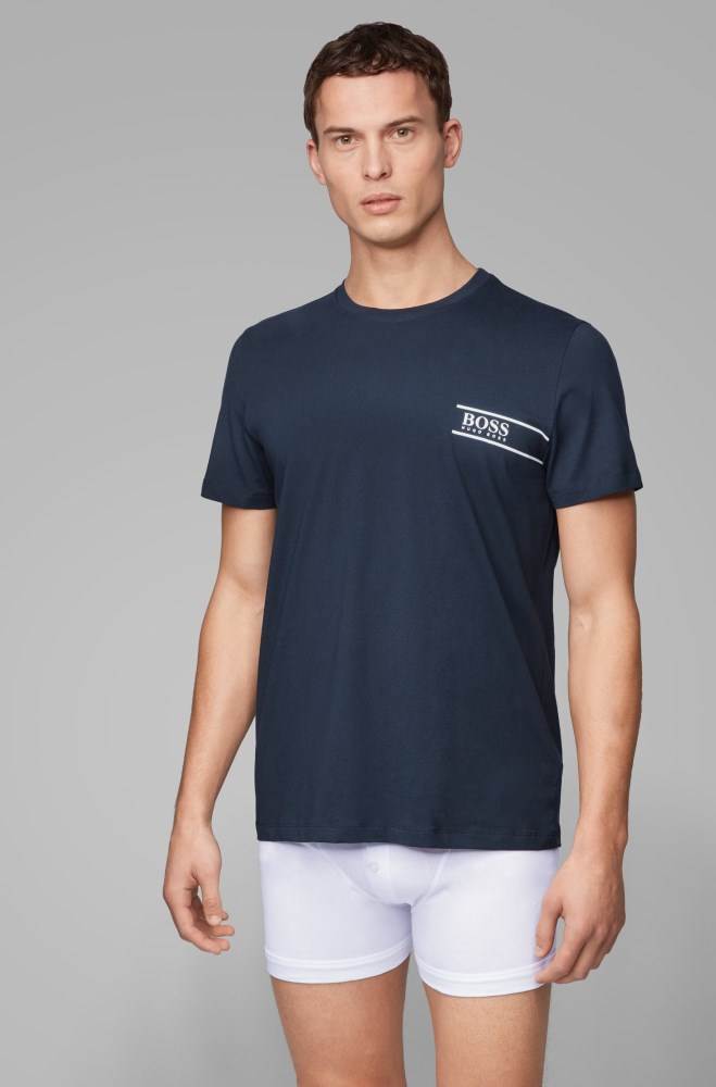 Hugo Boss Relaxed-fit cotton underwear T-shirt Mørke Blå | GKeut04s