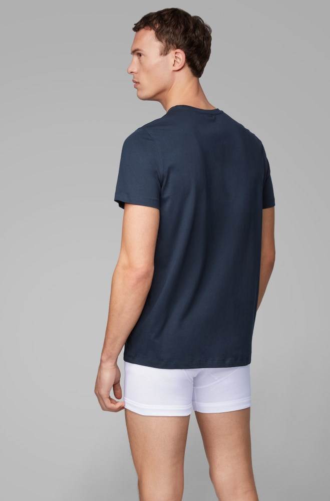 Hugo Boss Relaxed-fit cotton underwear T-shirt Mørke Blå | GKeut04s