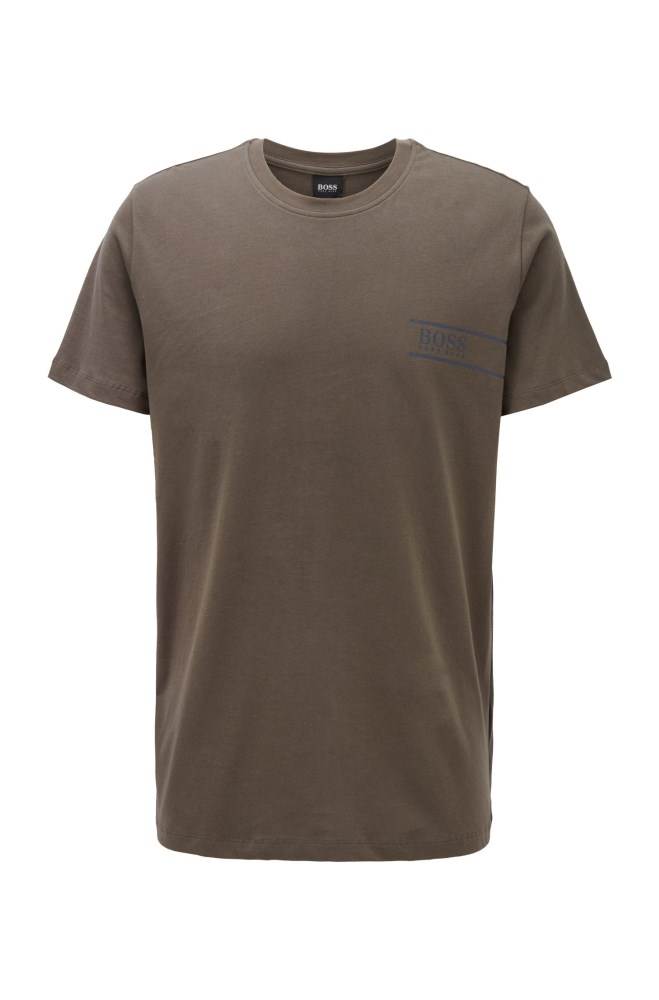 Hugo Boss Relaxed-fit cotton underwear T-shirt Mørke Grønn | POApkqWg