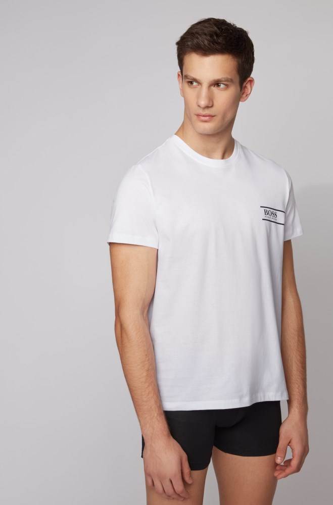 Hugo Boss Relaxed-fit cotton underwear T-shirt Hvite | VJXr4DZD