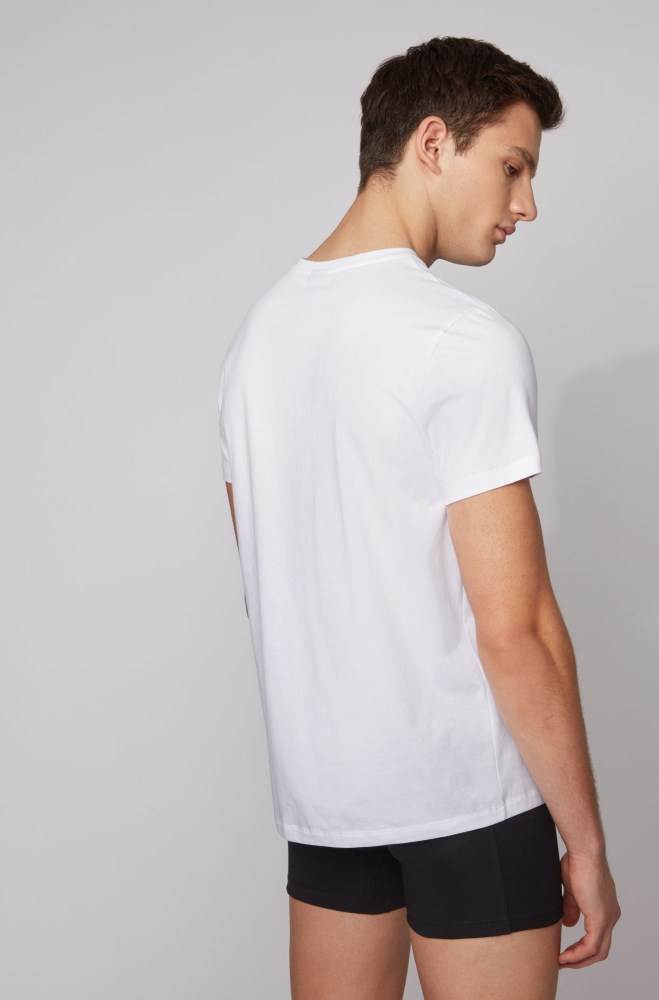 Hugo Boss Relaxed-fit cotton underwear T-shirt Hvite | VJXr4DZD