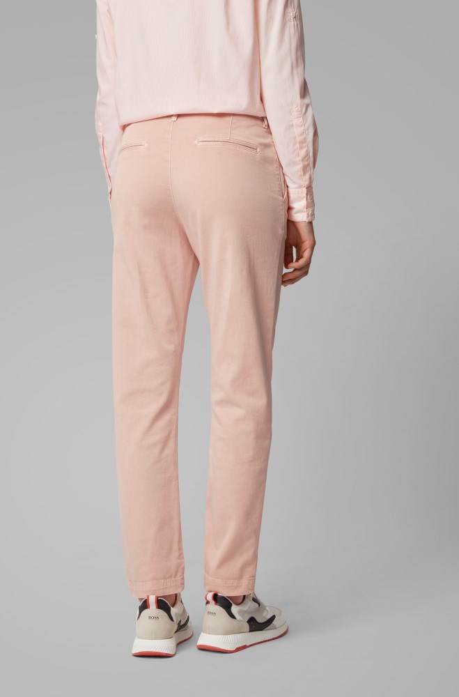 Hugo Boss Relaxed-fit cropped chinos Lyse Oransje | PycdJc5r