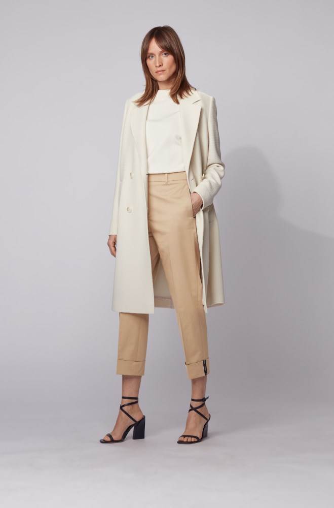 Hugo Boss Relaxed-fit cropped trousers Beige | bfUiuSO8