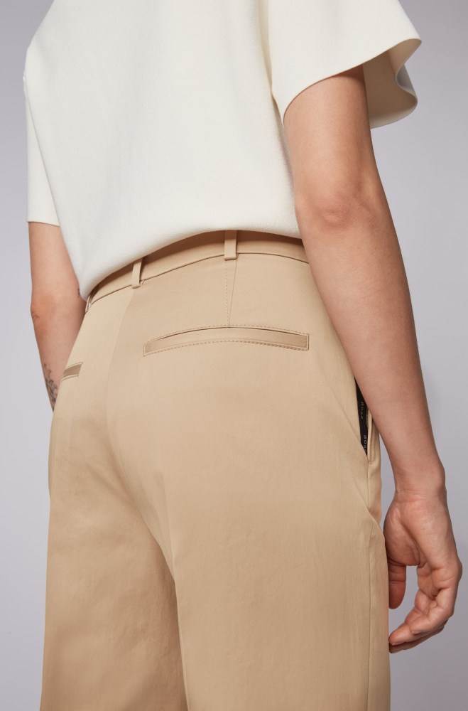 Hugo Boss Relaxed-fit cropped trousers Beige | bfUiuSO8