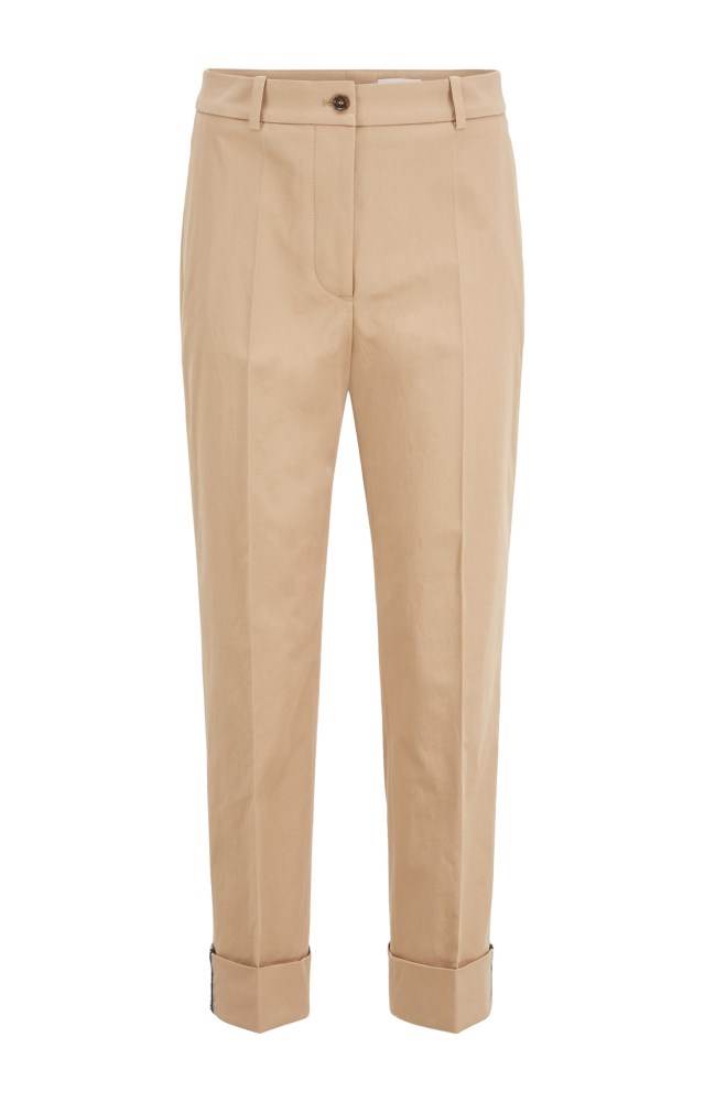 Hugo Boss Relaxed-fit cropped trousers Beige | bfUiuSO8