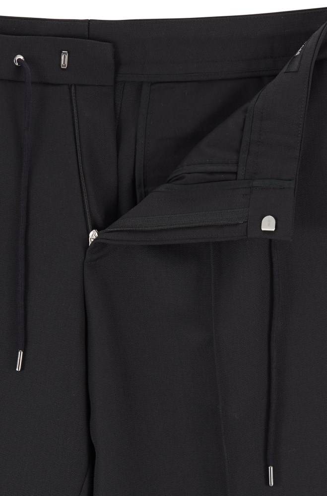 Hugo Boss Relaxed-fit cropped trousers Mørke Blå | yWdR03iX