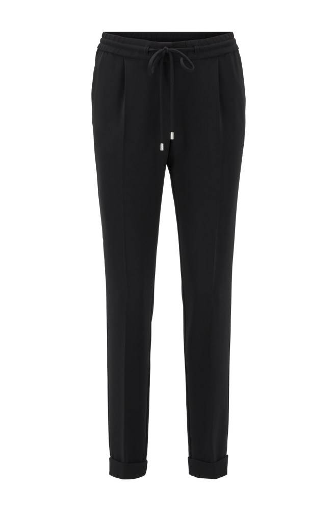 Hugo Boss Relaxed-fit cropped trousers Svarte | Ldu8HMit