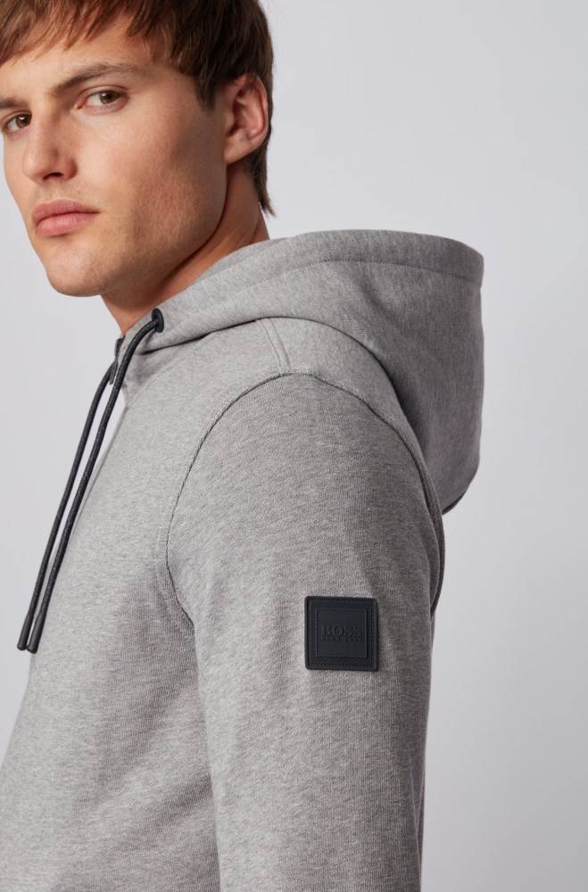 Hugo Boss Relaxed-fit hooded sweatshirt Lyse Grå | Bzk7yv7t