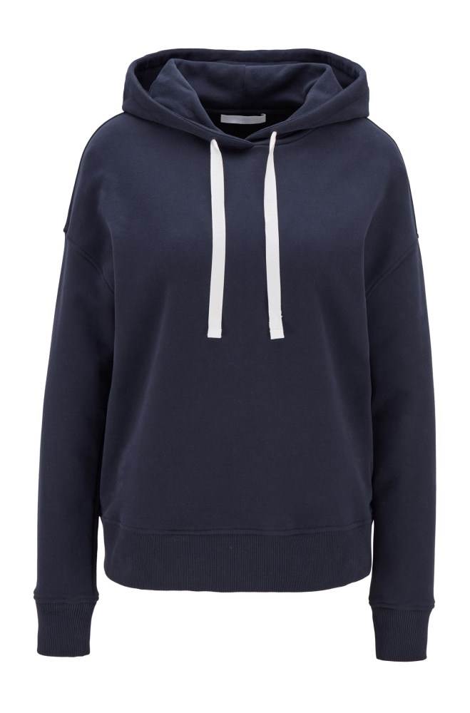 Hugo Boss Relaxed-fit hoodie Lyse Blå | 1cX4cYQq