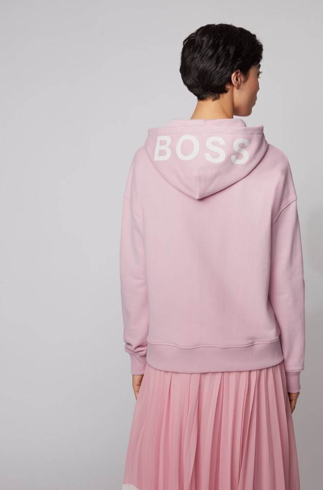 Hugo Boss Relaxed-fit hoodie Lyse Lilla | WzKKMlES