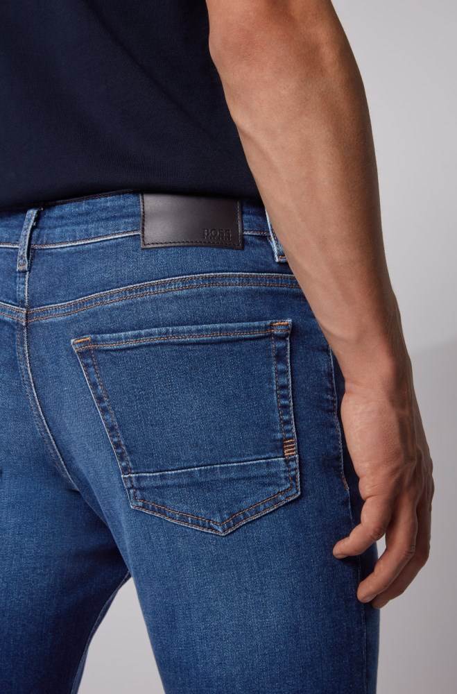 Hugo Boss Relaxed-fit jeans Mørke Blå | 5DeEShcA