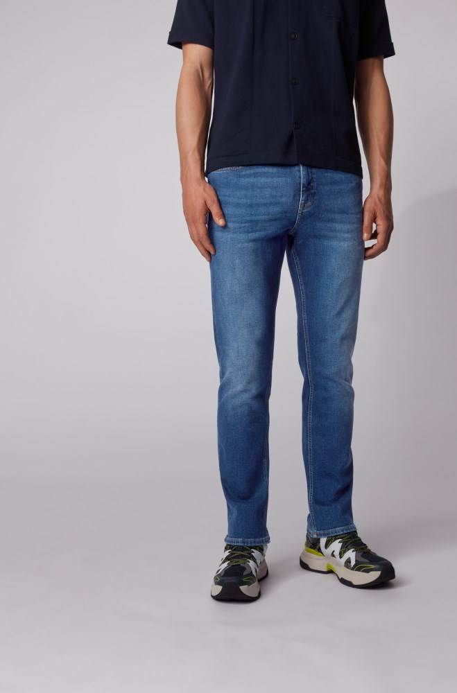 Hugo Boss Relaxed-fit jeans Mørke Blå | 5DeEShcA