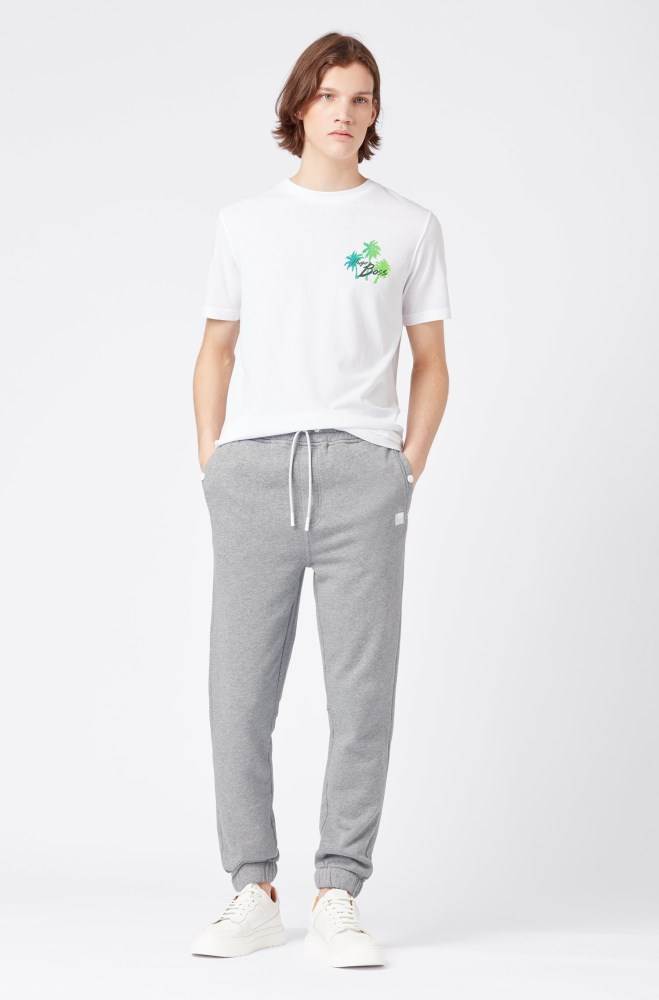 Hugo Boss Relaxed-fit jersey trousers Lyse Grå | 2x6v95Q5