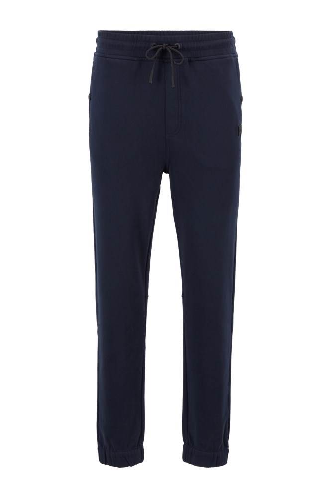 Hugo Boss Relaxed-fit jersey trousers Mørke Blå | qBBDWryq