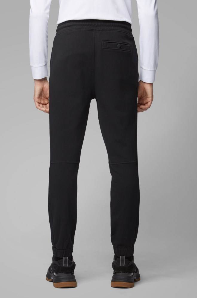 Hugo Boss Relaxed-fit jersey trousers Svarte | MMzu2MXR