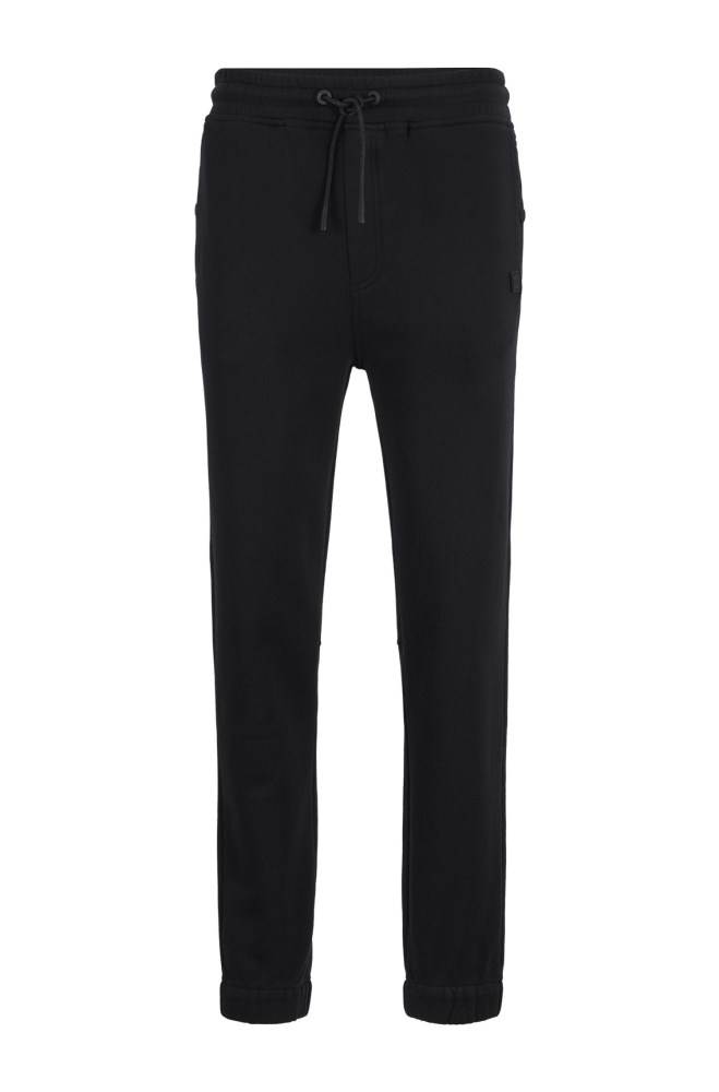 Hugo Boss Relaxed-fit jersey trousers Svarte | MMzu2MXR