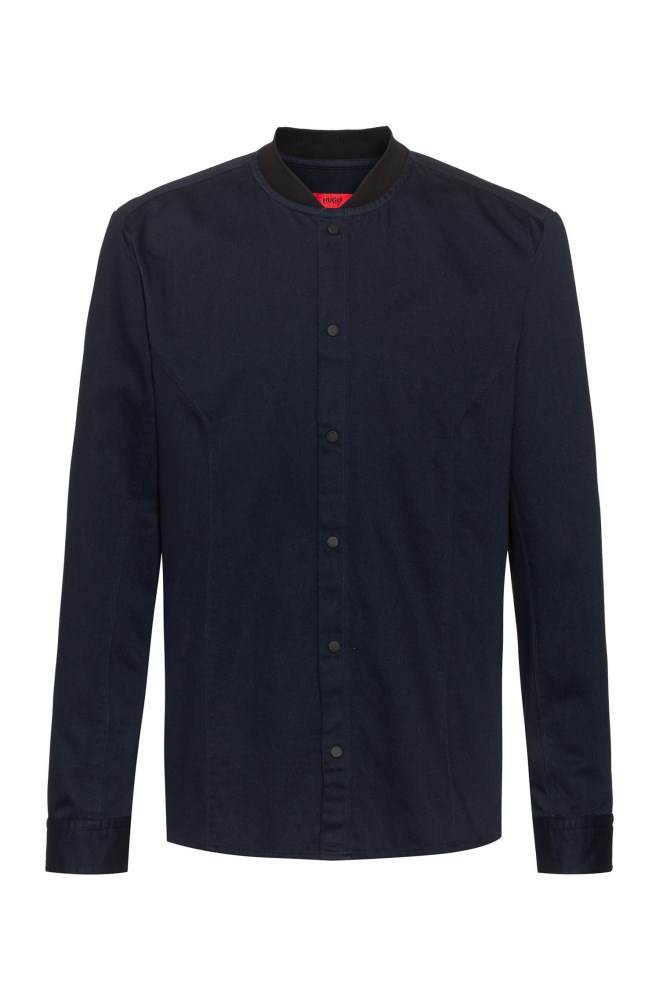 Hugo Boss Relaxed-fit overshirt Mørke Blå | aLZl3maW