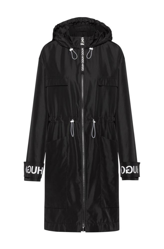 Hugo Boss Relaxed-fit parka Svarte | 2dUehwoo