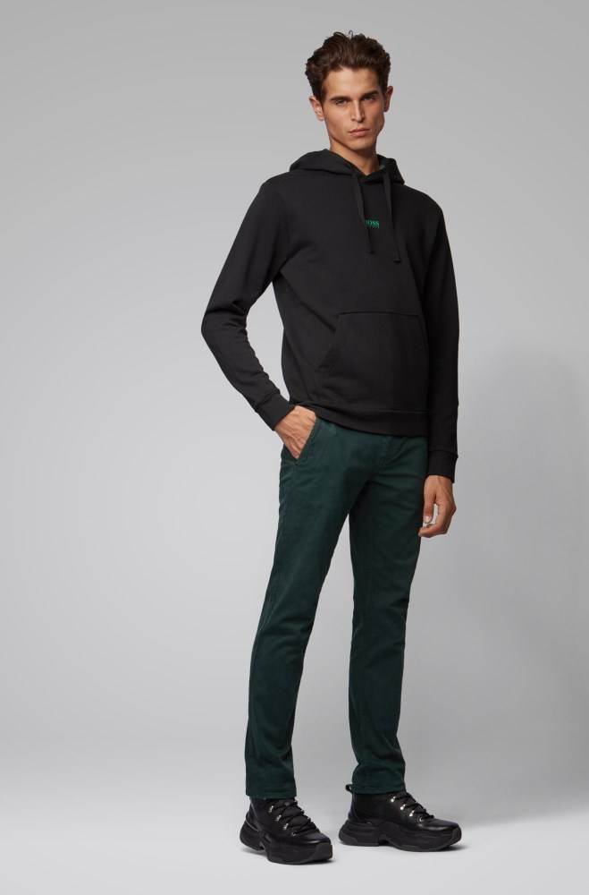 Hugo Boss Relaxed-fit plastic-free sweatshirt Svarte | 6vA8PS6b