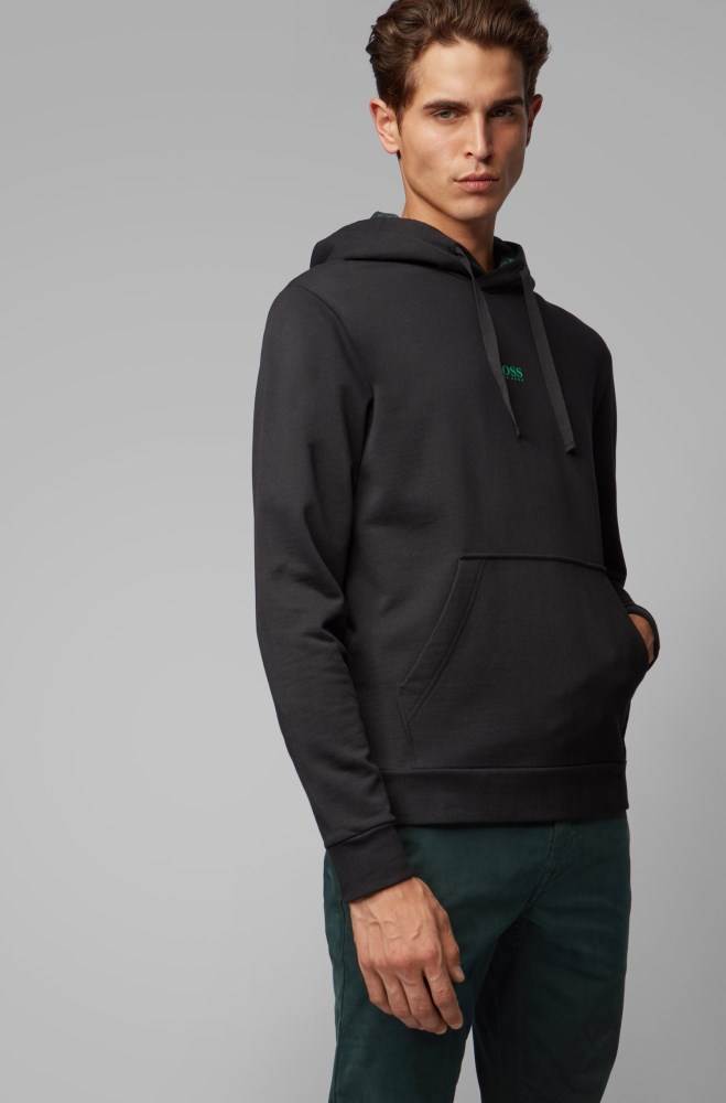 Hugo Boss Relaxed-fit plastic-free sweatshirt Svarte | 6vA8PS6b