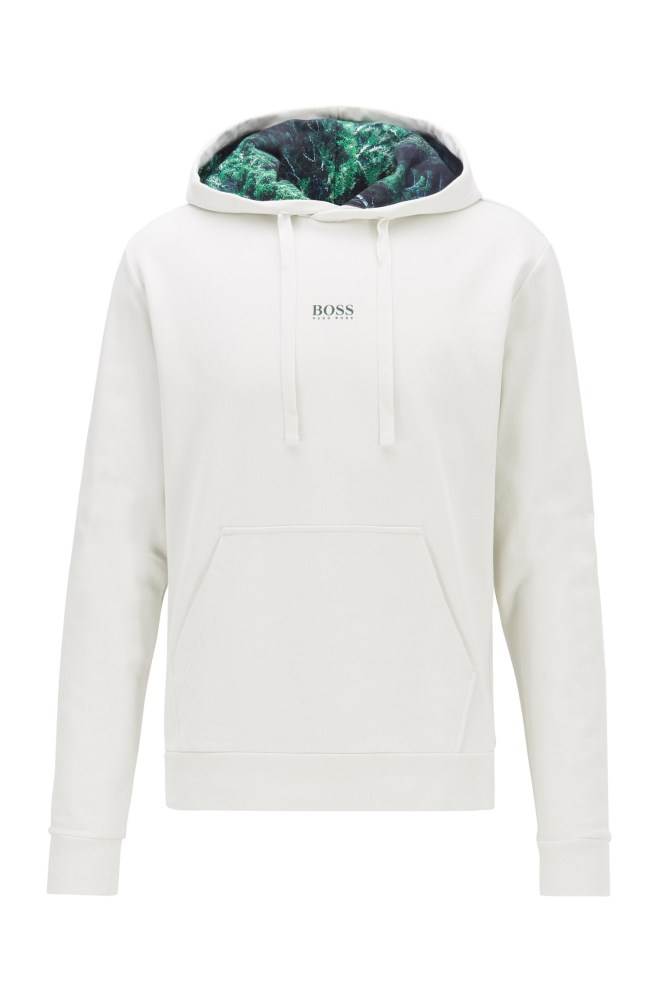 Hugo Boss Relaxed-fit plastic-free sweatshirt Hvite | QRL2N1ep