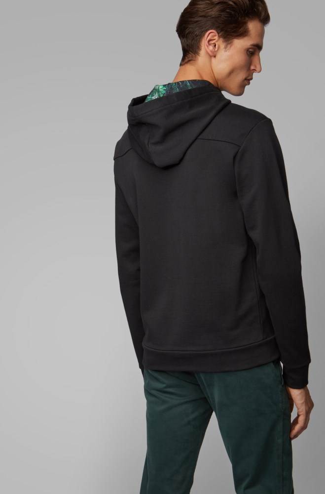 Hugo Boss Relaxed-fit plastic-free sweatshirt Svarte | csd6jXPu