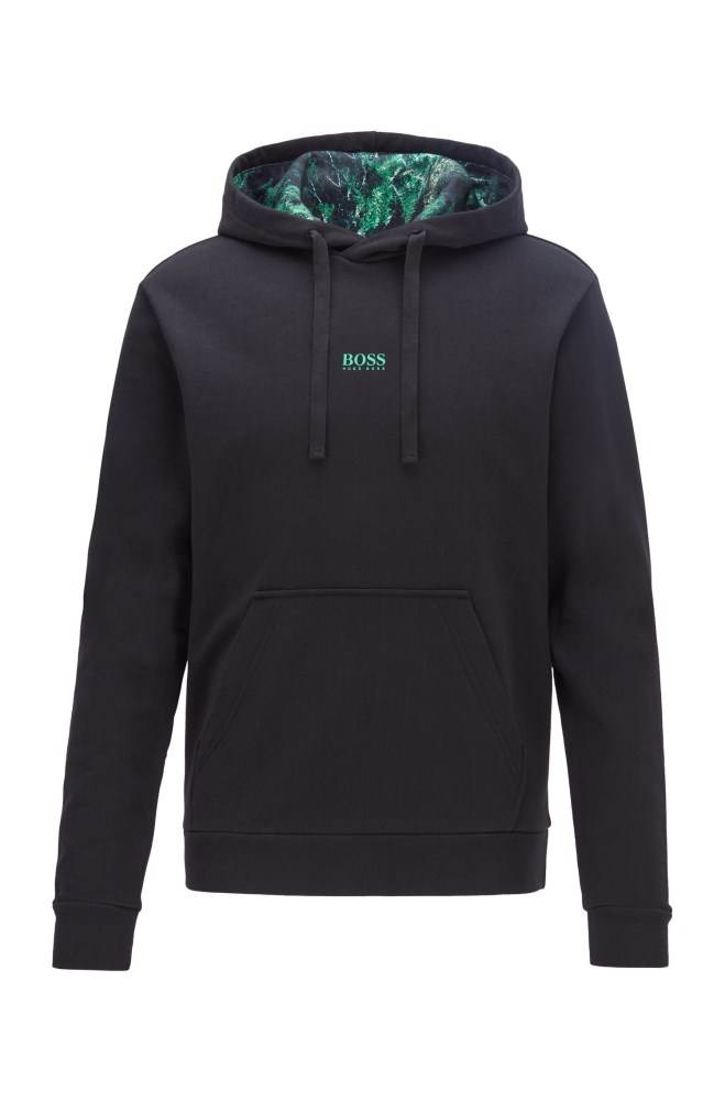 Hugo Boss Relaxed-fit plastic-free sweatshirt Svarte | csd6jXPu