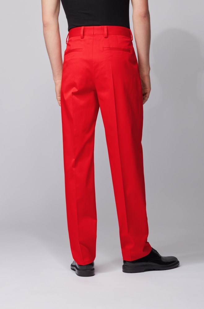 Hugo Boss Relaxed-fit pleated trousers Rød | YfBgGOsU