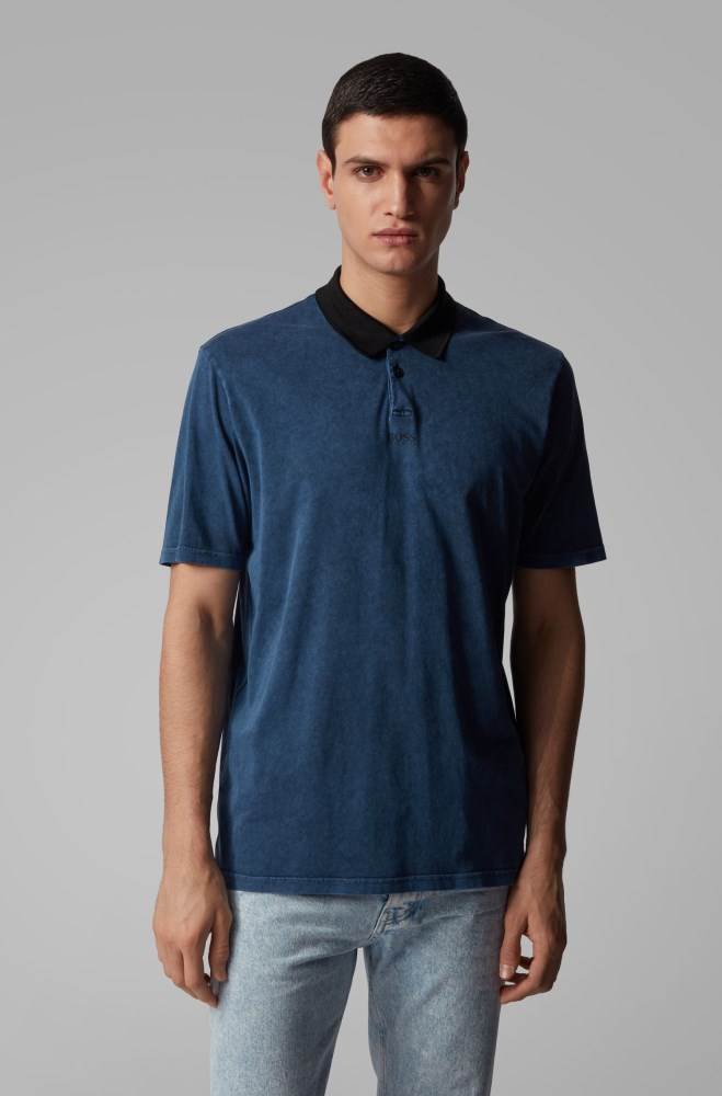 Hugo Boss Relaxed-fit polo shirt Mørke Blå | jc7qldfW