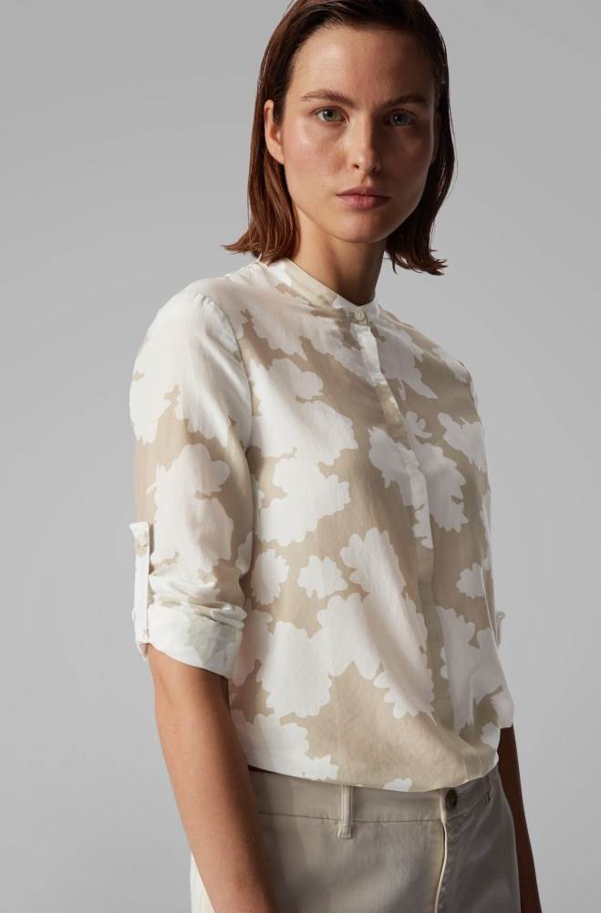 Hugo Boss Relaxed-fit printed blouse Patterned | rOEcLlfF