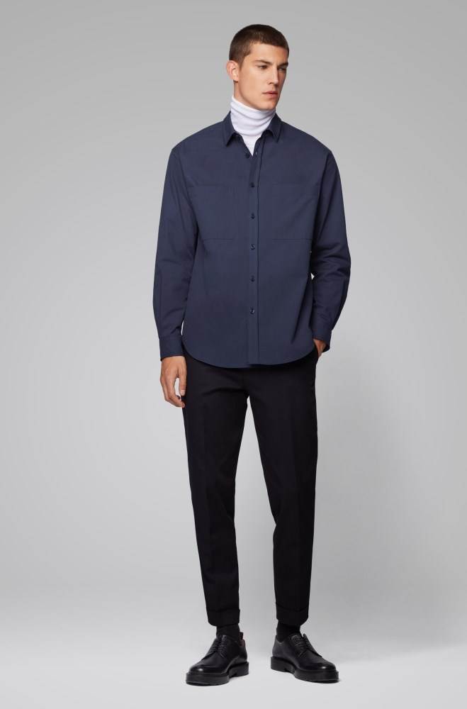 Hugo Boss Relaxed-fit shirt Mørke Blå | 1vDBvxuw