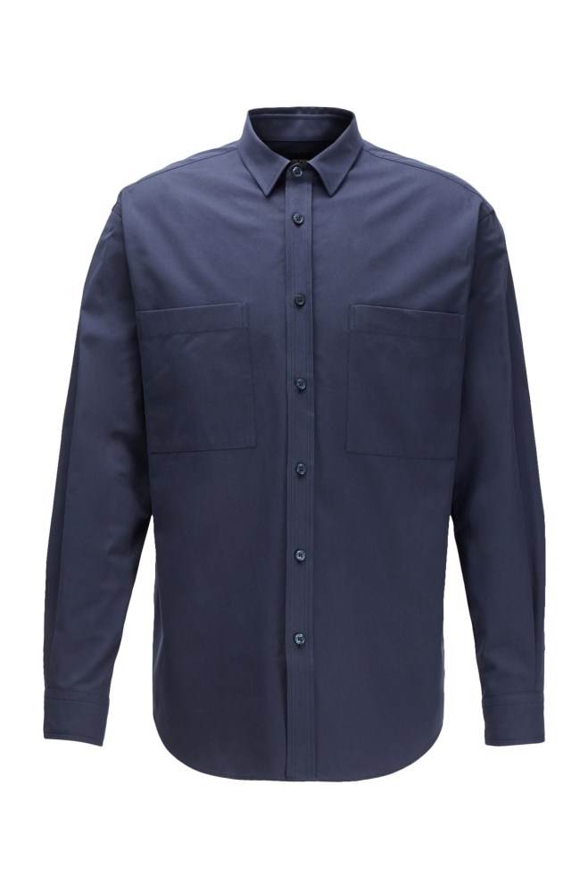 Hugo Boss Relaxed-fit shirt Mørke Blå | 1vDBvxuw