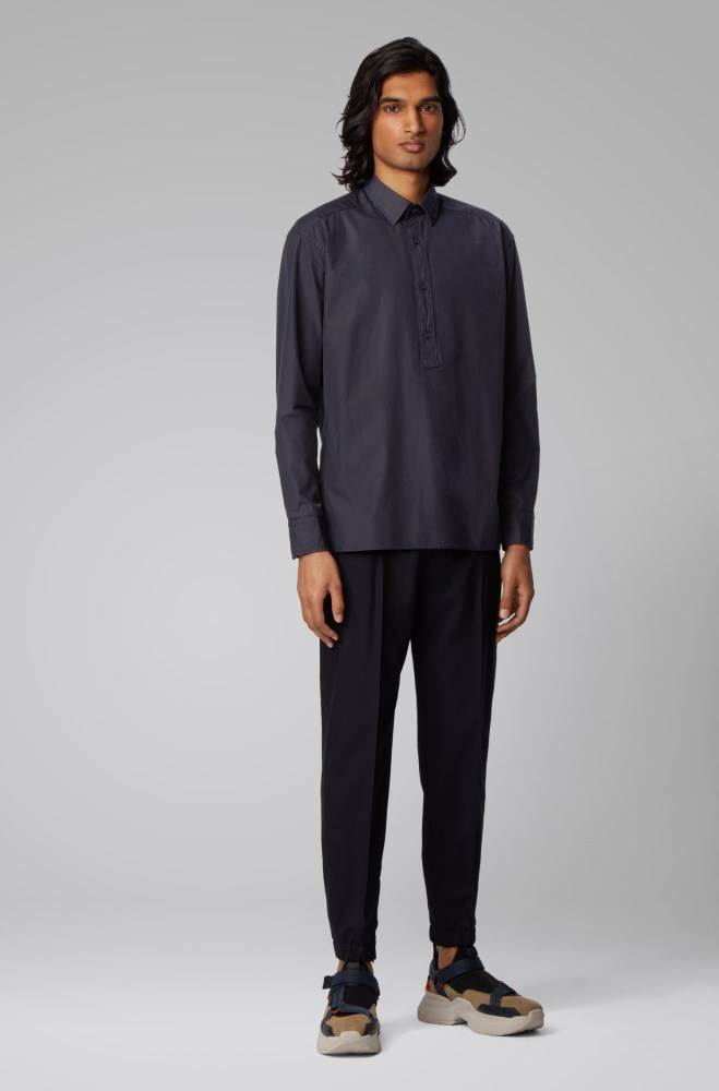 Hugo Boss Relaxed-fit shirt Mørke Blå | HWalG9lc