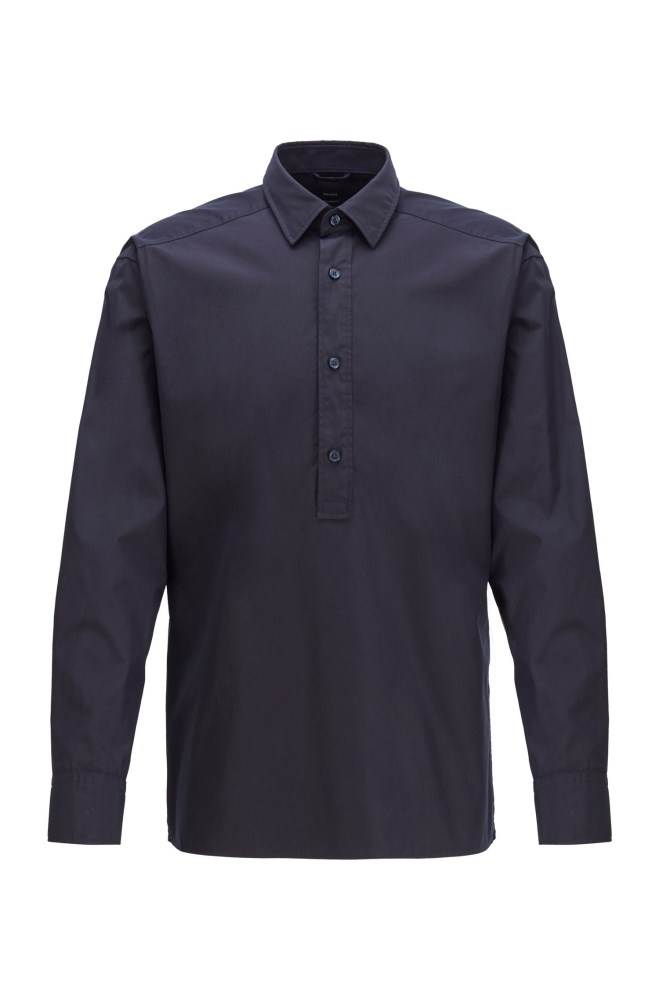 Hugo Boss Relaxed-fit shirt Mørke Blå | HWalG9lc